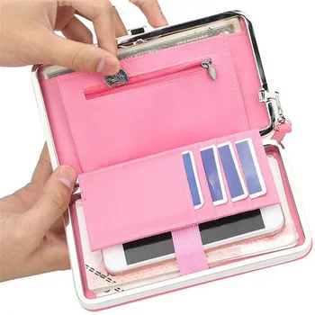

PU Leather Long Purse Women's Rabbit Ears Zipper Multifunction Money Coin Phone Bag Wallet Female Card Holder Clutch Carteira