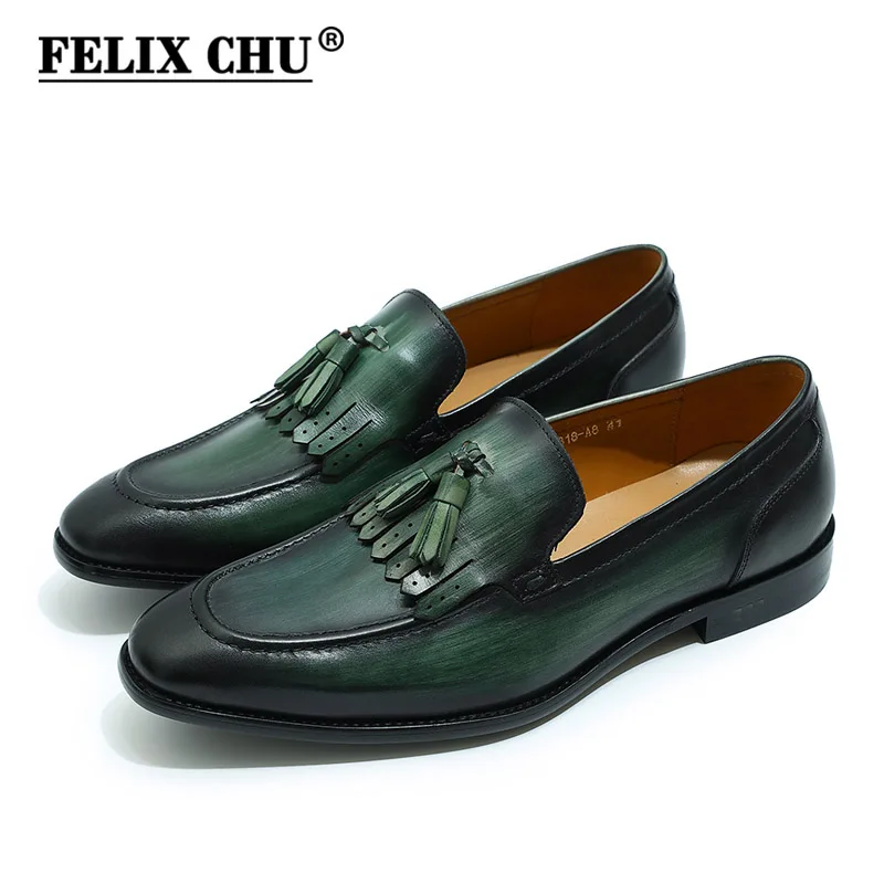 green formal shoes mens