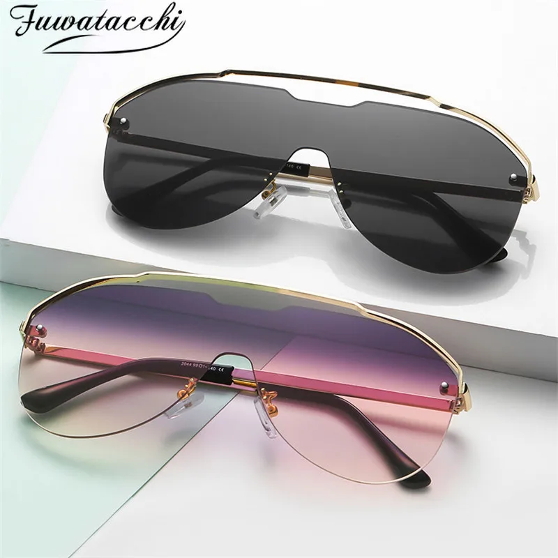 

TTLIFE Sun Glasses Women Siamese Metal Frame Sunglasses Oculos De Sol Gradient Lens Female Male Sunglasses UV400 Eyeglasses