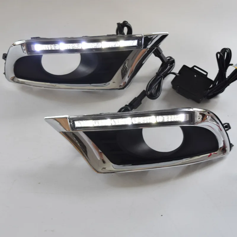 White 2 шт. DRL для Toyota Camry 2009 2010 2011 дневные ходовые огни Противотуманные фары Крышка дневного света желтый - Цвет: White