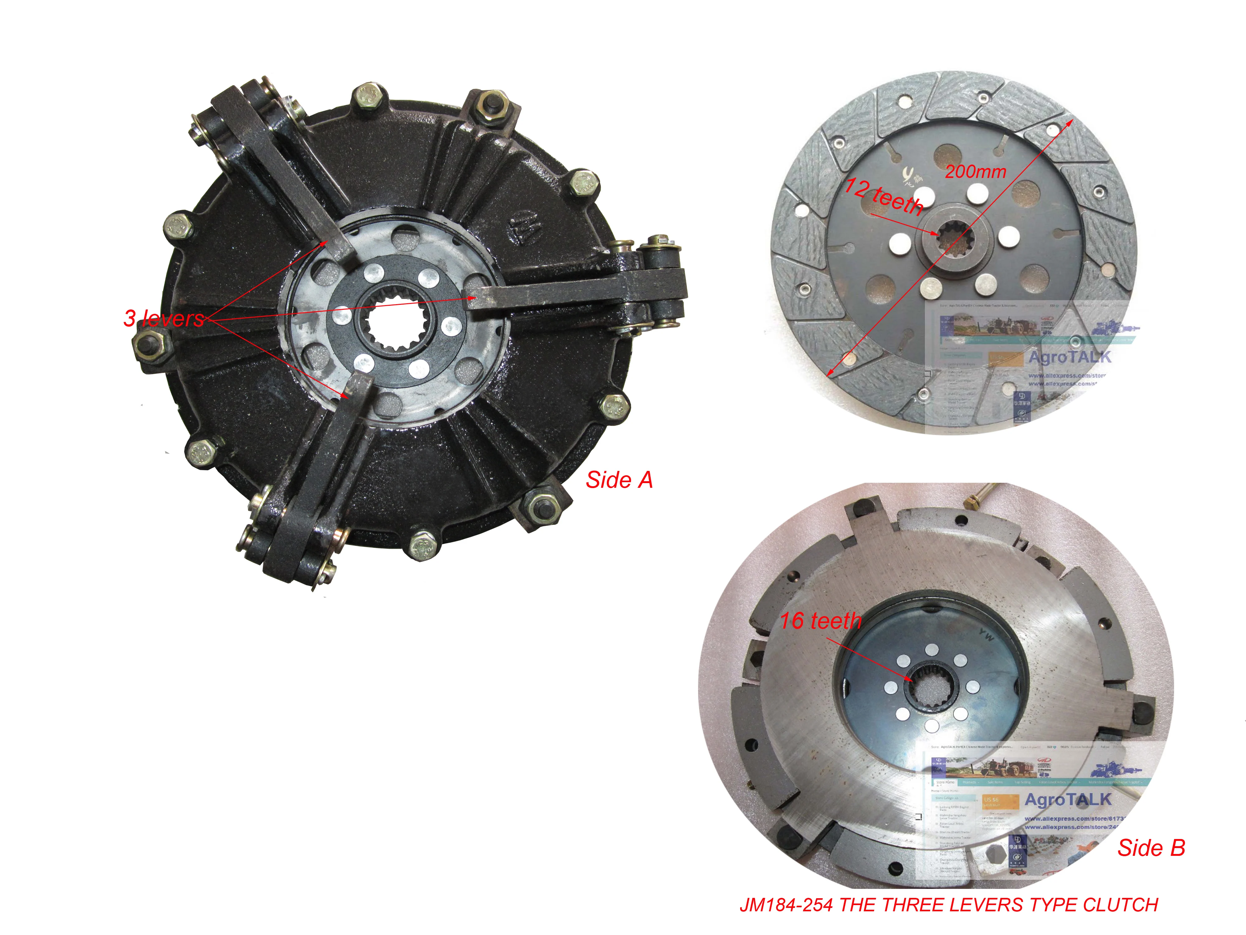 three levers type -clutch assembly with PTO disc for JINMA tractor parts 184 204 224 | Инструменты