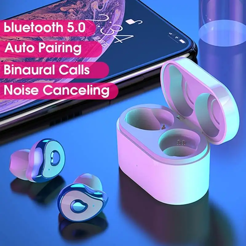 TWS bluetooth 5,0 наушники вкладыши беспроводные наушники стерео bluetooth водонепроницаемые наушники гарнитуры с зарядной коробкой для телефонов