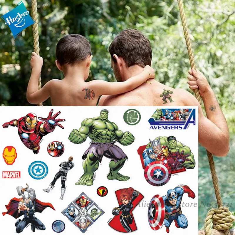 Hasbro Халк Человек Паук Марвел Мститель детский мультяшный временный стикер