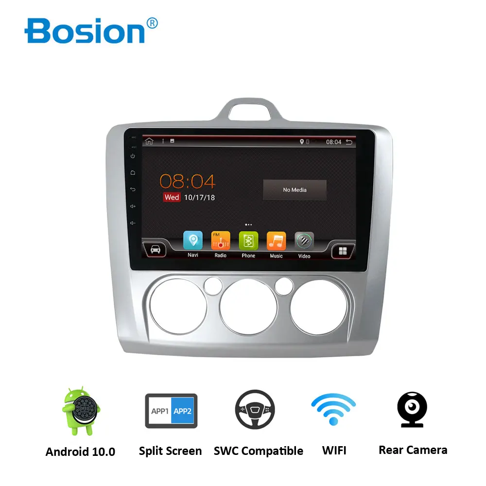 Bosion Android 10 0 Автомагнитола gps Navi для ford focus 2004-2010 2 3 Mk2/Mk3 головное устройство PX6 4G + 64G