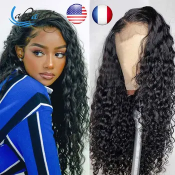 

13x6 HD Lace Front Human Hair Wigs Glueless Lace Frontal Wigs Natural Hairline Curly PrePlucked Bleached Knot Wigs Natural Color
