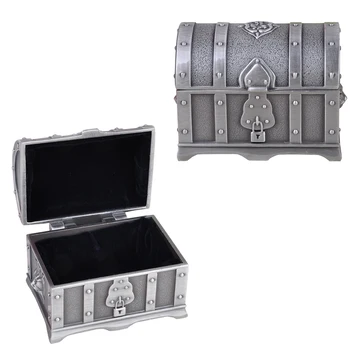 

Electroplated Retro Pirate Ring Treasure Necklaces Earring Gold Coins Jewelry Box Storage Organizer