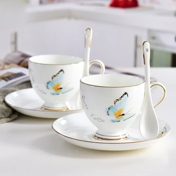 

Creative ceramic coffee cup with saucer Porcelain Elegant Coffee Cup Black tea cups Afternoon tea cup Drinkware