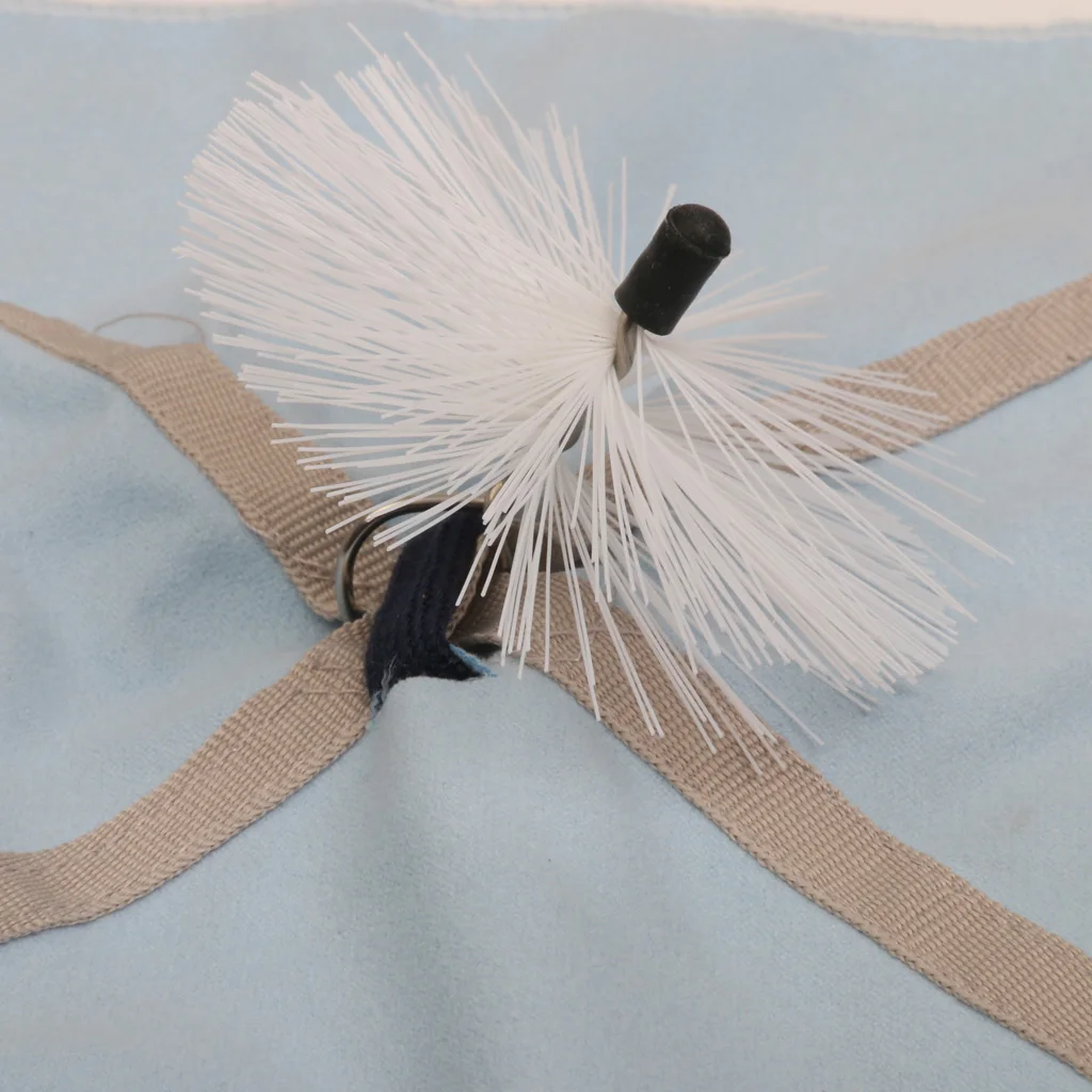 Saxophone Sax Cleaning Tool Pull Through Wiping Cloth Brush Blue