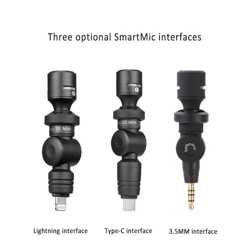 Saramonic Smartmic Di Mini UC Мини Гибкий конденсаторный микрофон с разъемом Lightning и Type C для