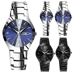 Роскошные модные мужские и женские пара кварцевых часов циферблат часы светящиеся наручные часы водонепроницаемые Роскошные наручные
