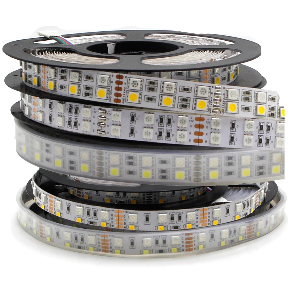 

5m Double Row 600 LED Strip light 5050 RGB + 2835 White / Warm White 12V 120 LED/m led Flexible ribbon tape lamp RGBW
