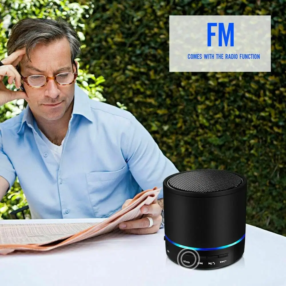 Металлический супер мини беспроводной Bluetooth динамик портативный маленький карманный с микрофоном светодиодный динамик с тяжелыми басами