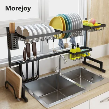 

Estante de cocina de acero inoxidable negro de 65/85 cm