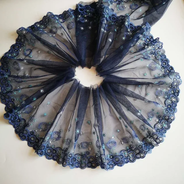 12.5*1 Yard Delicate Embroidered Flower Tulle Lace Sewing Trim Trimming Decor - Foto 9
