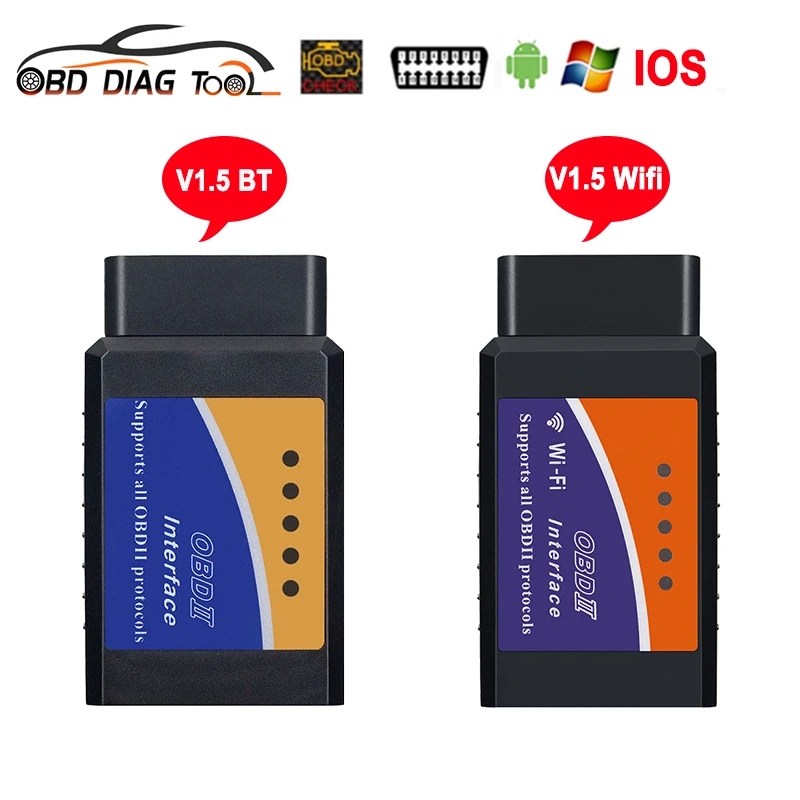 Super OBD2 ELM327 V1.5 WIFI/адаптер BT автомобильный диагностический сканер ELM 327 Bluetooth OBDII