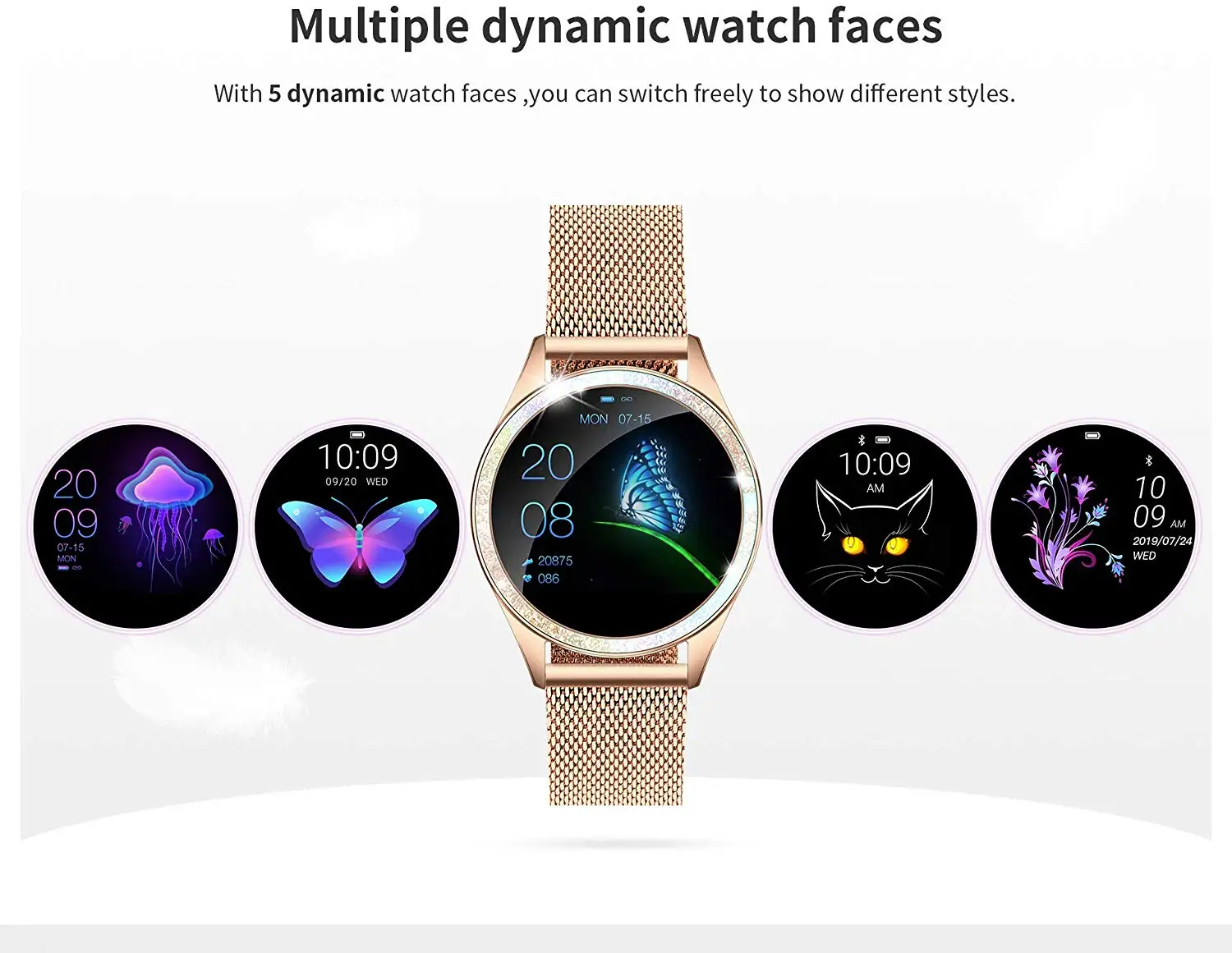 KW20 Smart Watch WomenBluetooth Fitness Tracker for IOSAndroid Sport Activity Tracker with Sleep/Heart Rate Monitor Calorie