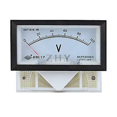 DC 0-100V 2,5 Класс аналоговая панель Вольтметр Манометр 69C17