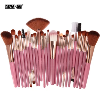 

MAANGE25pcs Makeup Brushes Beauty Tool Set Foundation Blending Blush EyeShadow Brow Lash Fan Lip Face MakeUp Concealer Brush Kit