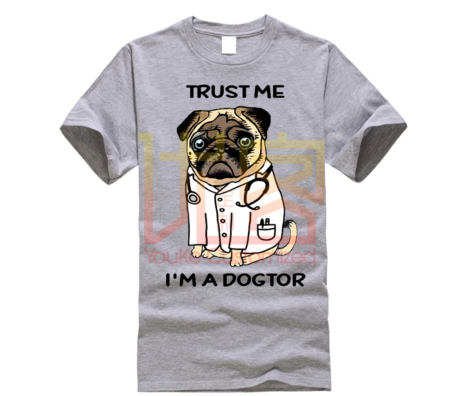 Футболка с забавным надписью Trust Me i'm A Dogtor Pug летняя футболка на заказ