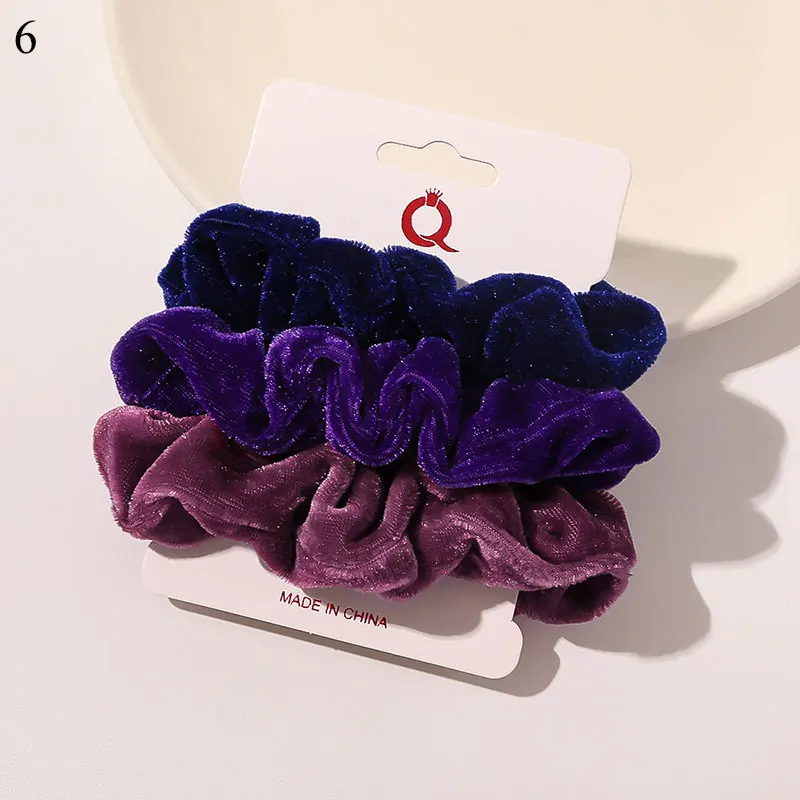 pearl hair clip 3-6Pcs Velvet Hair Rope Satin Sequin Cloth Scrunchies Elastic Hairband Women Ponytail Holder Hair Ties Girls Hair Accessories head wrap for women Hair Accessories