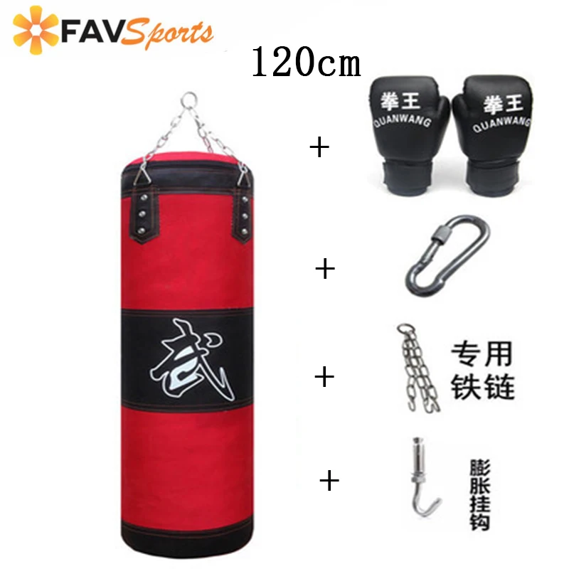 

Empty Boxing Sand Bag With Chain & Hook & Gloves Boxer Training Set Boxing Punching Bag Strap Style Fitness Sandbag Buy 1 Get 4