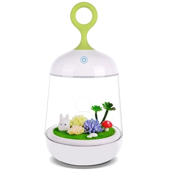 

ABSS-Usb 3D Plant Diy Led Rgb Colorful Birdcage Nightlight Table Lamp Luminary Rechargeable Press Control Baby Bedroom Night Lig