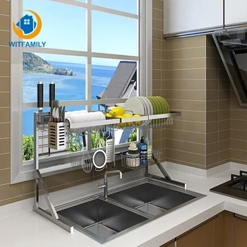 

Stainless Steel Dishes Rack Adjustable Sink Drain Racks Organizer Storage Cutlery Chopsticks Plate Shelf Kitchen Accessories