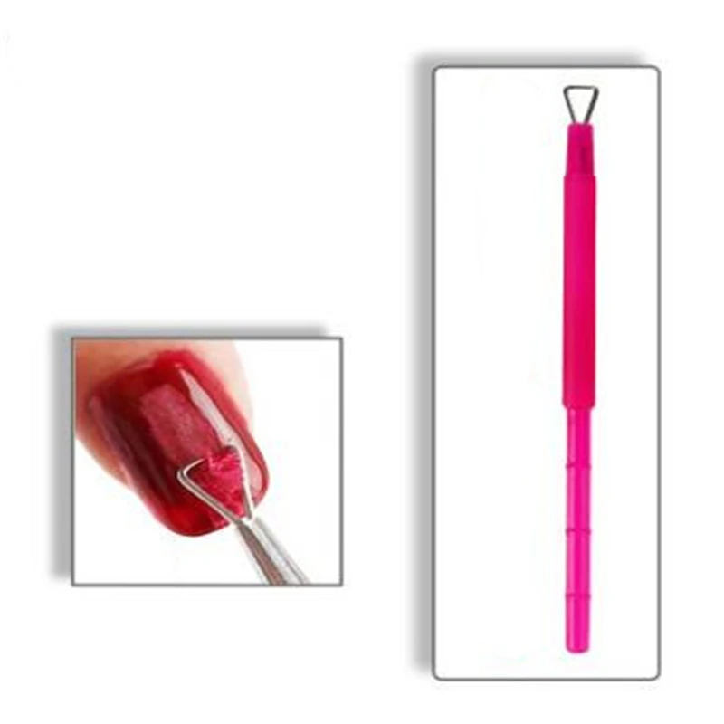 1PC Stick Rod Nail Gel Polish Cuticle Pusher Pro Plastic Rose Handle Remover Manicure Care Tools