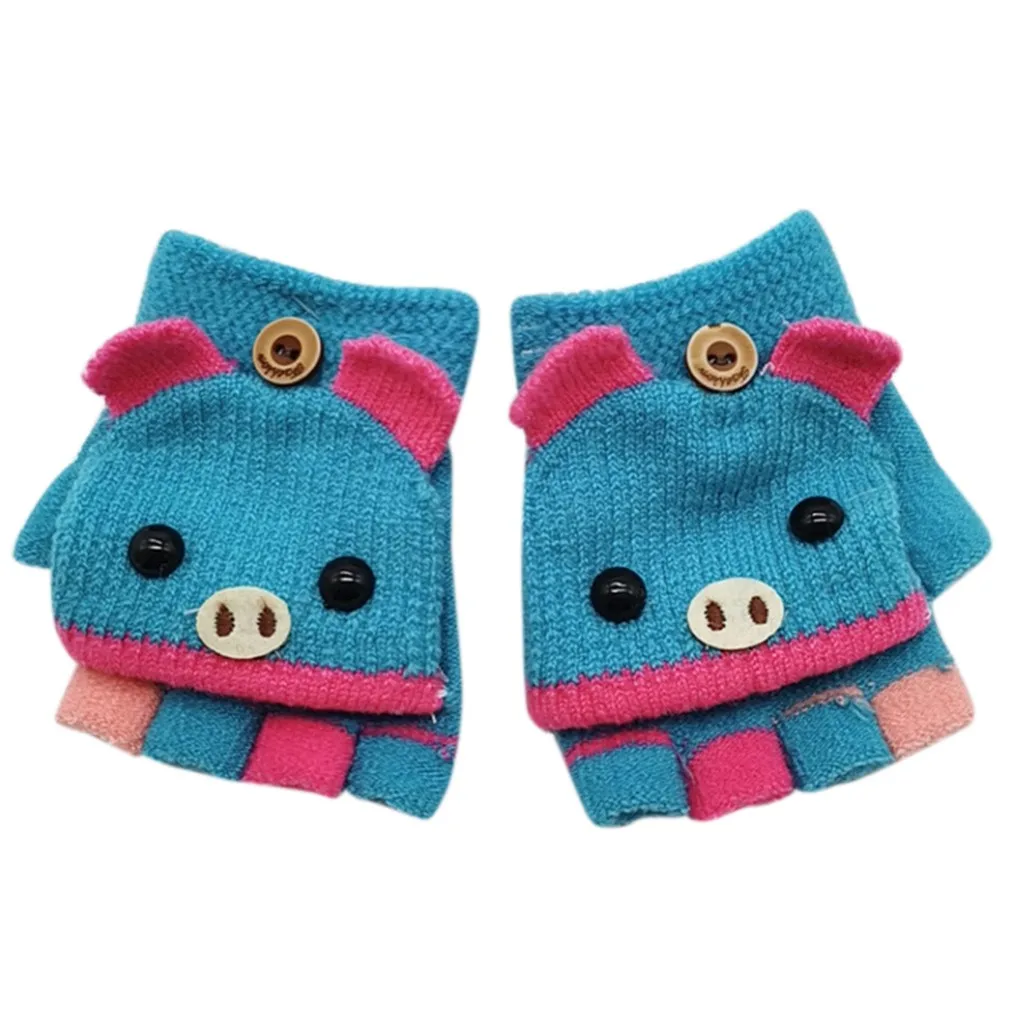 Детские зимние теплые вязаные перчатки-варежки без пальцев, детские перчатки, детские перчатки gant enfant guantes niuna