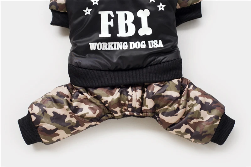 FBI Одежда для собак, зимнее теплое хлопковое пальто, куртки, уплотненный комбинезон для собак, модная четырехногая одежда для домашних животных, ropa perro YP23