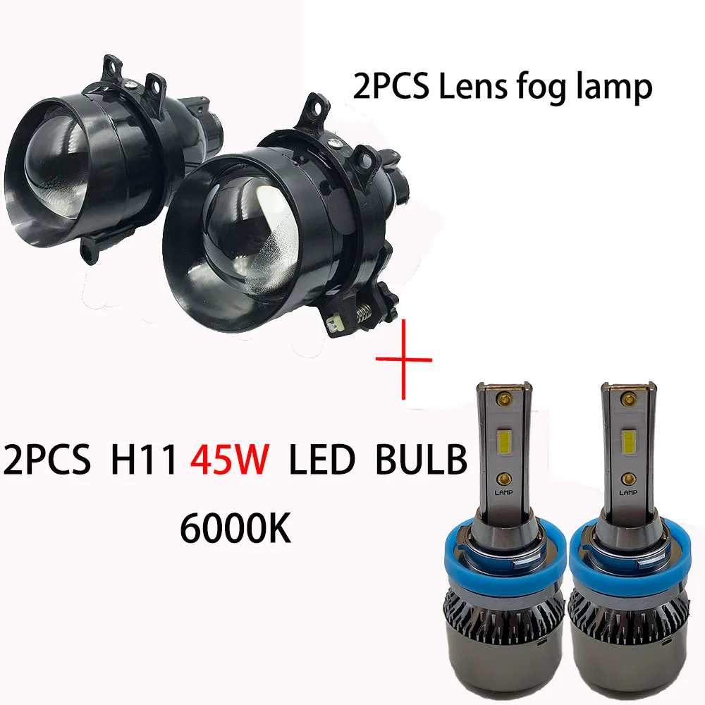 Светодиодный ксеноновый H11 D2H объектив противотуманная фара в сборе высокая яркость противотуманный светильник для Toyota Corolla Avensis Camry Ractis Verso RAV 4 2003 - Цвет: 45W LED 6000K Bulbs