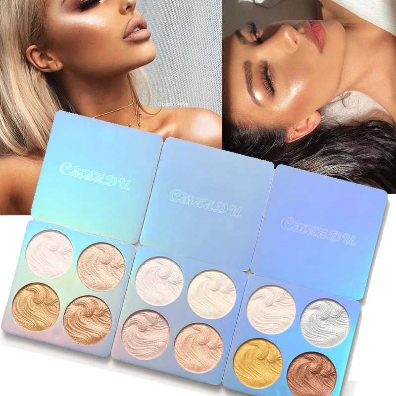 4 цвета Palette палитра пудры Сияющий макияж осветитель контурный бронзатор для лица