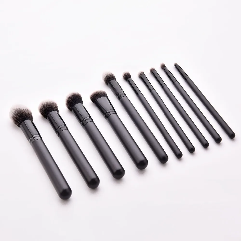 CRISMO черный Профессиональный альт саксофон 10PCS макияж кисти набор нейлоновых волосяных кисть для растушевки теней из синтетического волоса, пудра основа для макияжа набор кистей