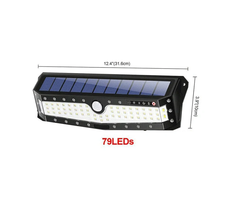 79 LEDs USB Перезаряжаемый PIR светодиодный солнечный светильник, Уличный настенный светильник для дома, сада, двора, дорожки, уличный светильник - Испускаемый цвет: 79 LEDs