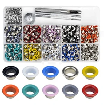 

500 Sets Colorful Grommets Kit Grommets Eyelets with Installation Tools (3/16 Inch)