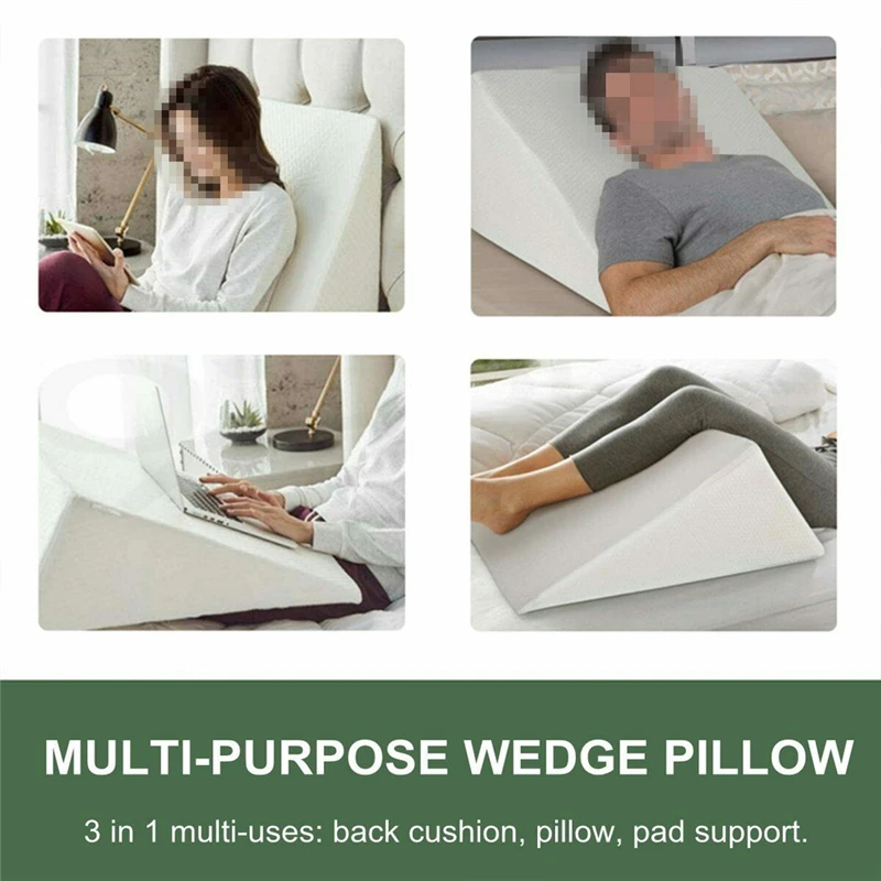 Side Triangle Pillow 50x25x15cm Acid Reflux Foam Bed Wedge Pillow