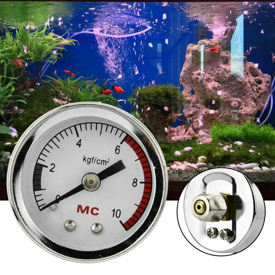 Medidor de presión de tanque de peces de dióxido de carbono, medidor de aire CO2, bricolaje, mesa de presión de aire para paisaje de césped acuático