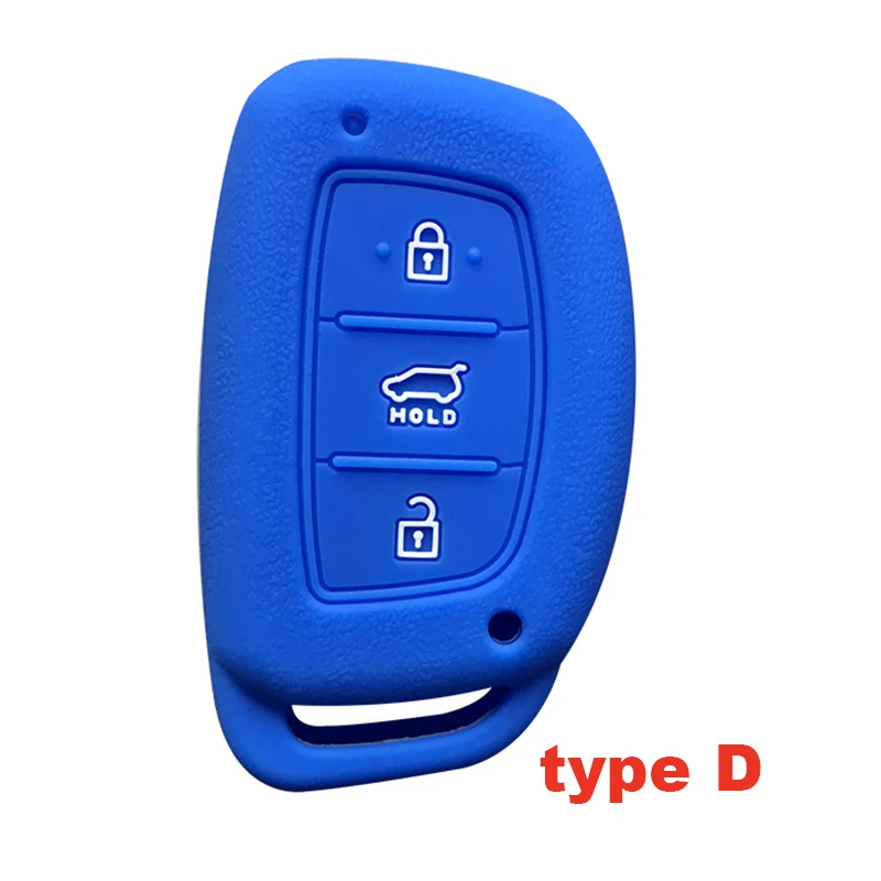 Silicone Key Cover Case Hyundai Ioniq Tucson Santa Fe Sonata I10 Creta Keychain Car Flip Key Alarm
