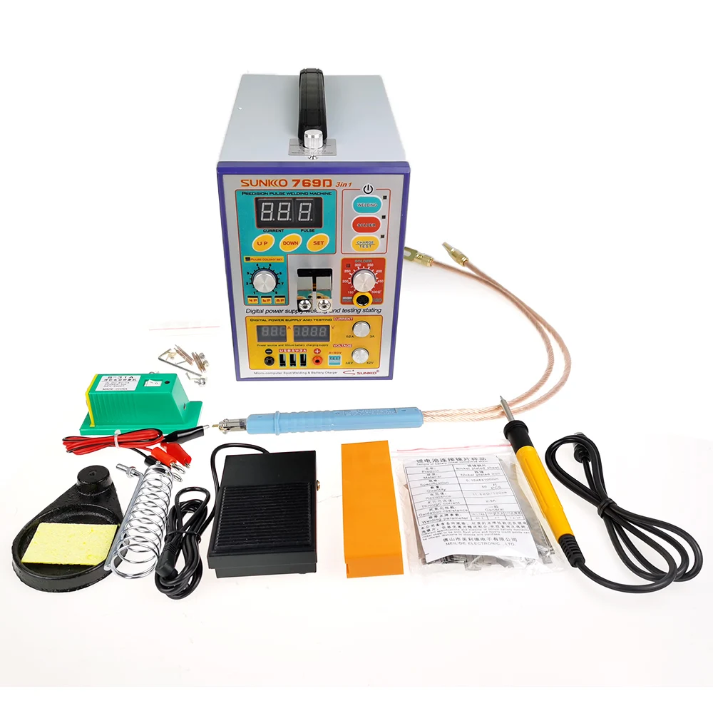 

SUNKKO769D Battery Spot Welding Machine 18650 Lithium Battery Assembly Solder Battery Charging Test All-in-one Machine