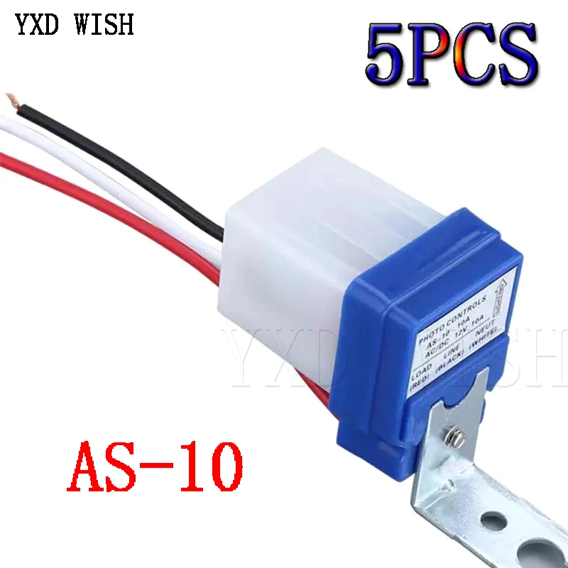 Auto On/Off Automatic Photocell Street Light Switch DC AC 220V 10A Sensor Switch 