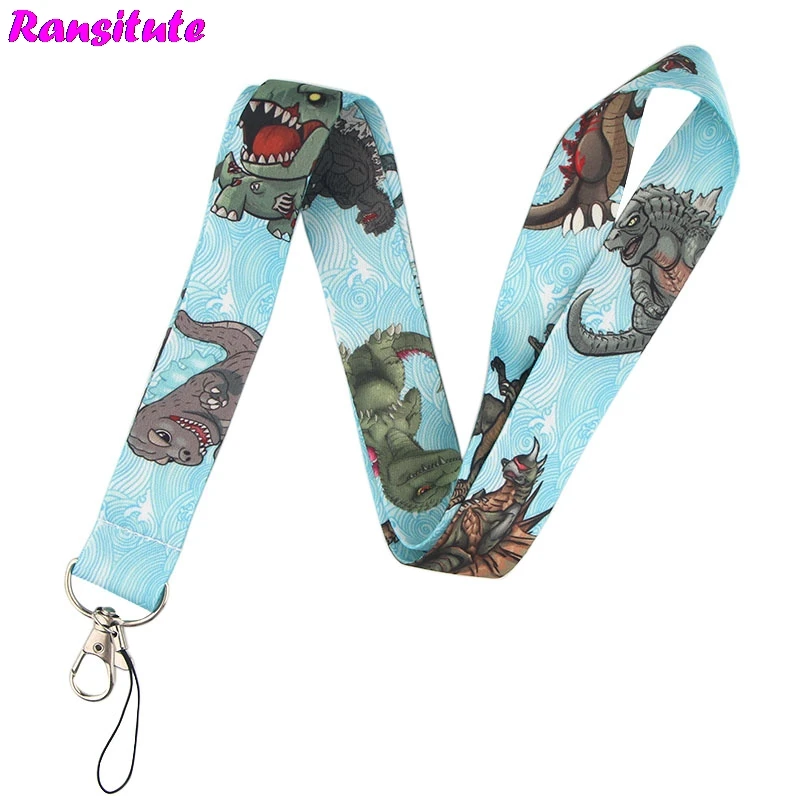 

Ransitute Cartoon animal lanyard key ID card mobile phone belt USB badge holder DIY multi-function mobile phone decoration R535