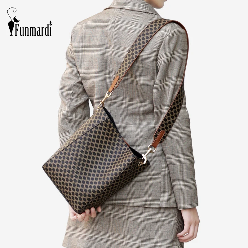 FUNMARDI, бренд, сумка-мешок для женщин, сумка через плечо, композитная сумка из искусственной кожи, женская сумка, винтажная, с цветочным узором, сумка-тоут, WLHB2092