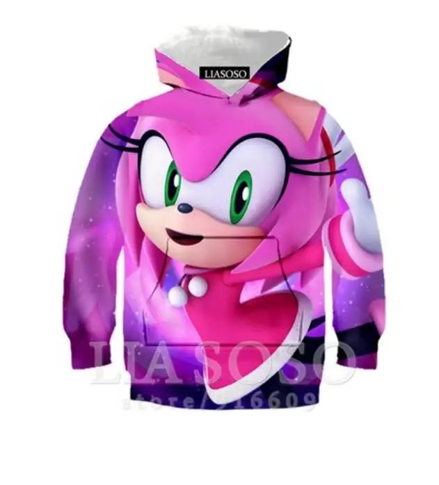 picture color Sonic 3D Модный пуловер худи Повседневная Толстовка с длинными рукавами 3D Одежда для мальчиков и девочек тонкий стиль детский свитер с героями мультфильмов - Цвет: picture color