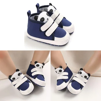 

Boys Girls Baby Cute Cartoon Panda First Walker Shoes Glue Point Non-slip Soft Bottom Toddler Shoes