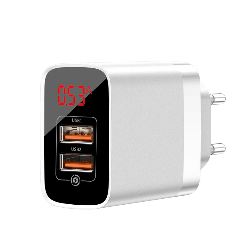 EU white A A Baseus цифровой дисплей Быстрая зарядка 3,0 USB зарядное устройство PD 3,0 Мобильный телефон быстрое зарядное устройство для iPhone быстрое зарядное устройство для samsung s10 - Тип штекера: EU white A A