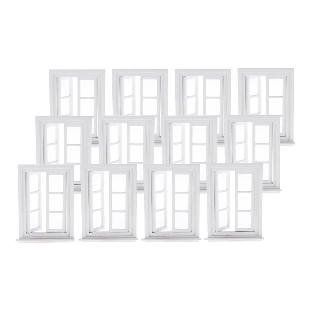 12 Lot 1/12 Mini White Windows Dolls House DIY Accs Children Toys Playset 12 Lot 1/12 Mini White Windows Dolls House DIY Accs Children Toys Playset