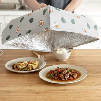 

Dust Proof Table Cover Foldable Insulation Meal Cover With Aluminum Foil Food Insulation Cover Hot Dish Insulation Cover