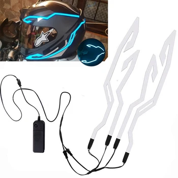

Helmet EL Cold Light Light 3 Mode Kit Motorcycle Riding Signal Parts Kit