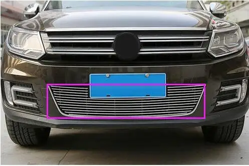 Для Vw Tiguan 2010 2011 2012 2013 металл 1 комплект принадлежность для машины автомобиля Передняя решетка отделка гоночная круглая отделка