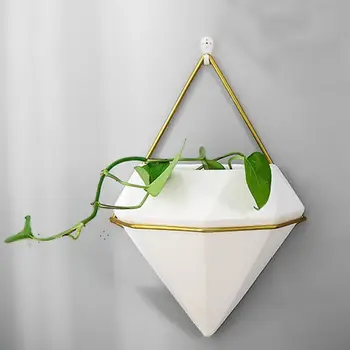

Wall Decor,Modern Hanging Planter Vase, Geometric Wall Decor Container - Great for Succulent Plants, Air Plant, Faux Plants